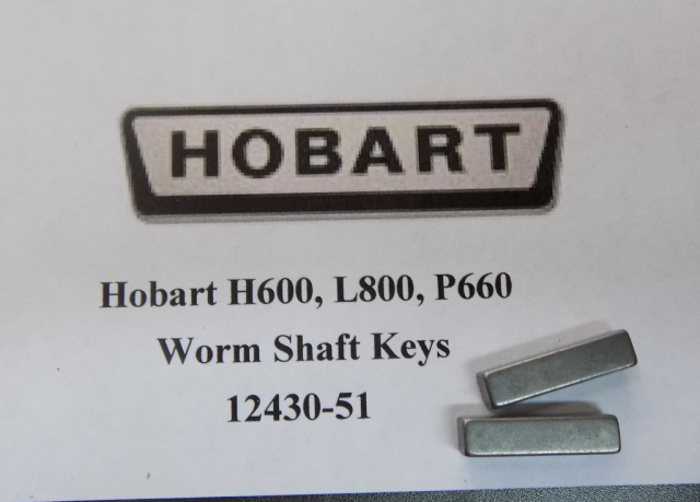 Hobart H600,P660, L800 Mixer Worm Gear Keys 00-012430-00051  Two keys On Shaft # 5-8